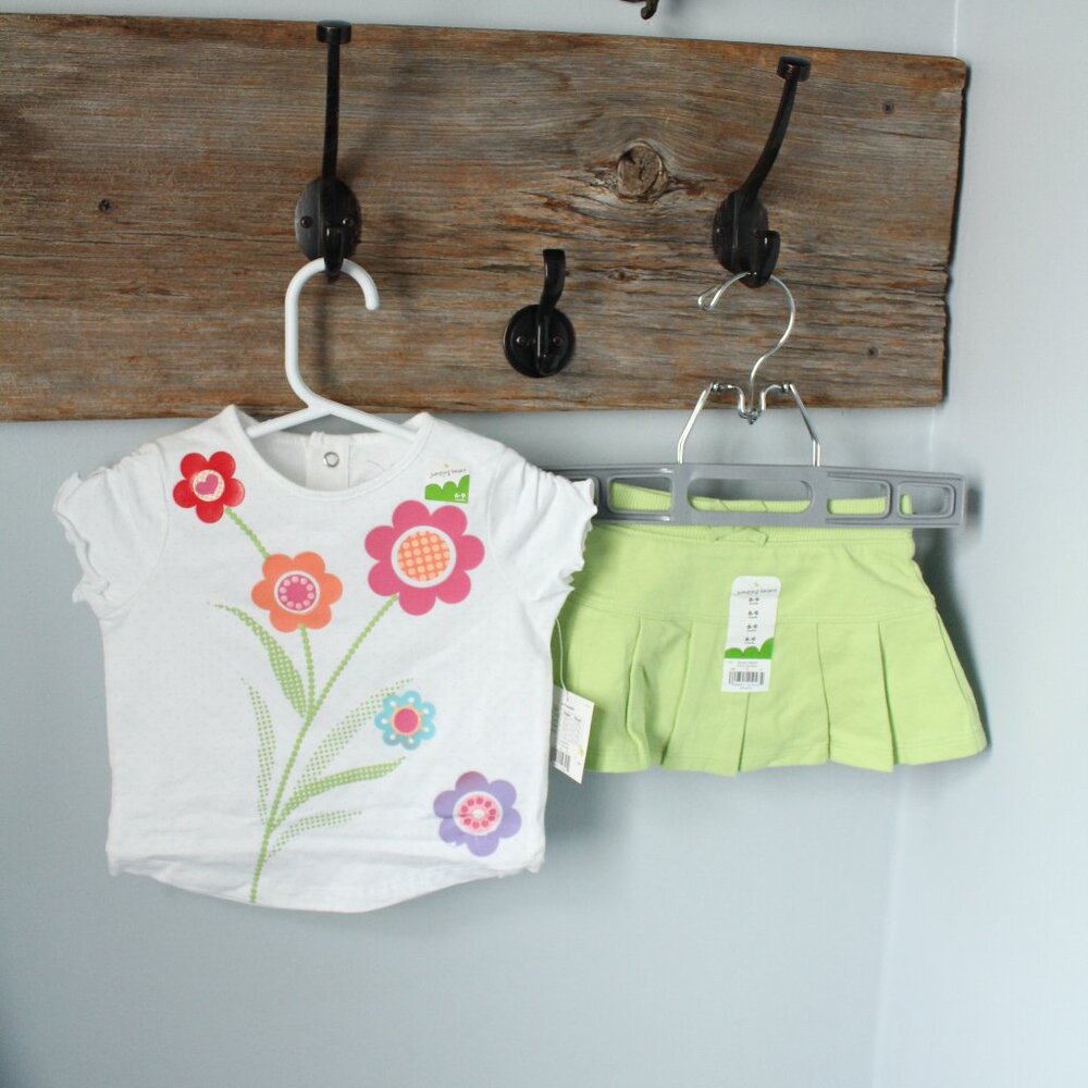 Jumping Beans Size 6-9M Outfit Lime Skort